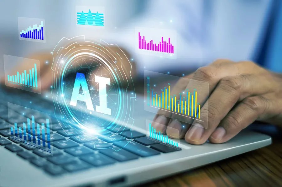 AI dashboards and charts used for business data analysis