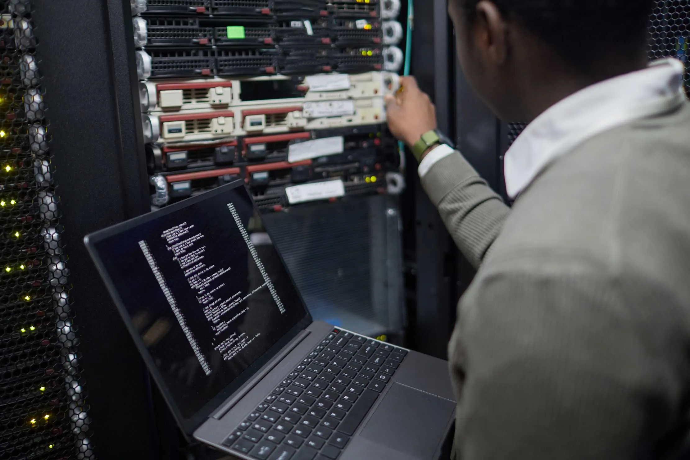 Technician working on server infrastructure — the kind of decision that benefits from IT consulting guidance
