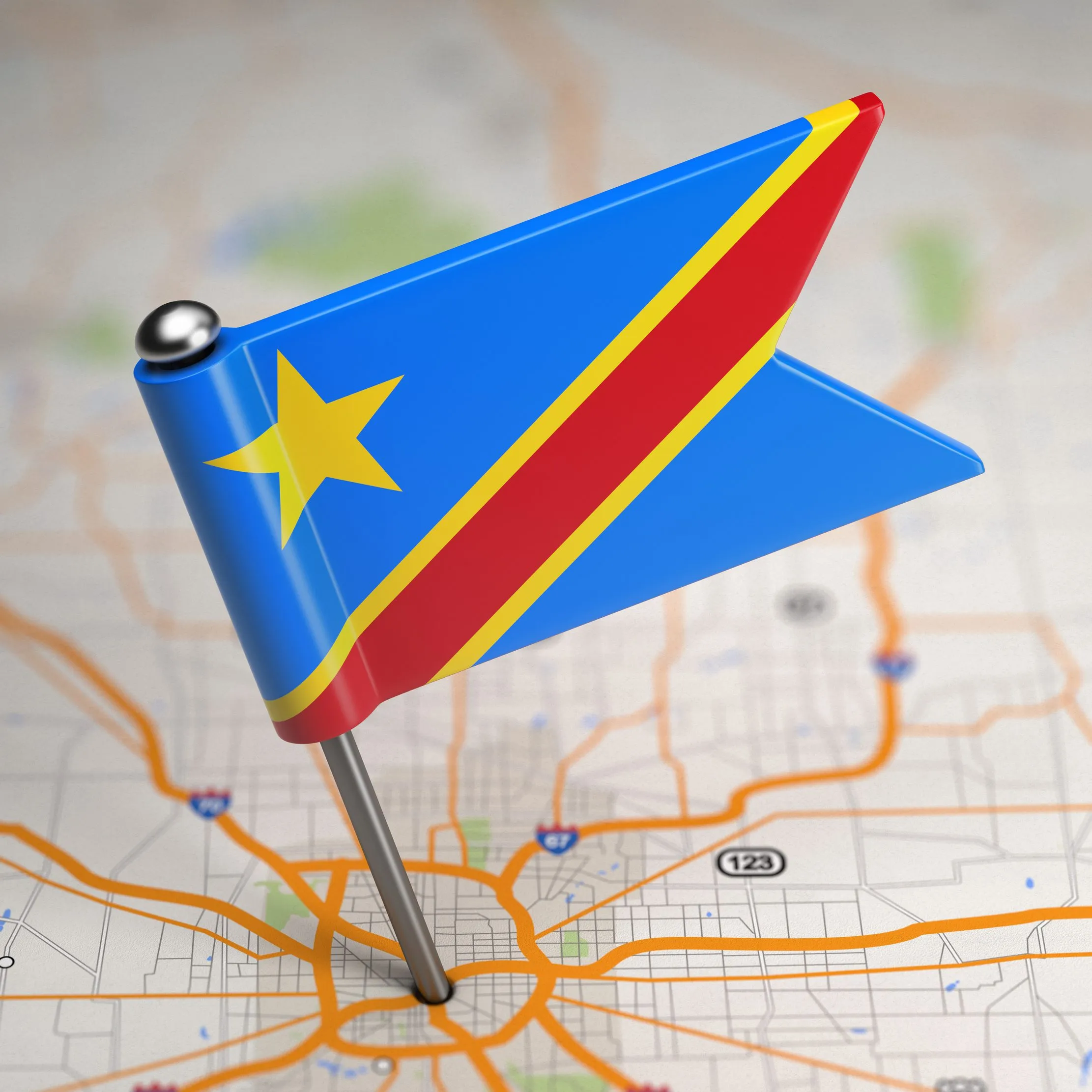 DRC flag on a map, representing country-specific localisation and market-entry planning