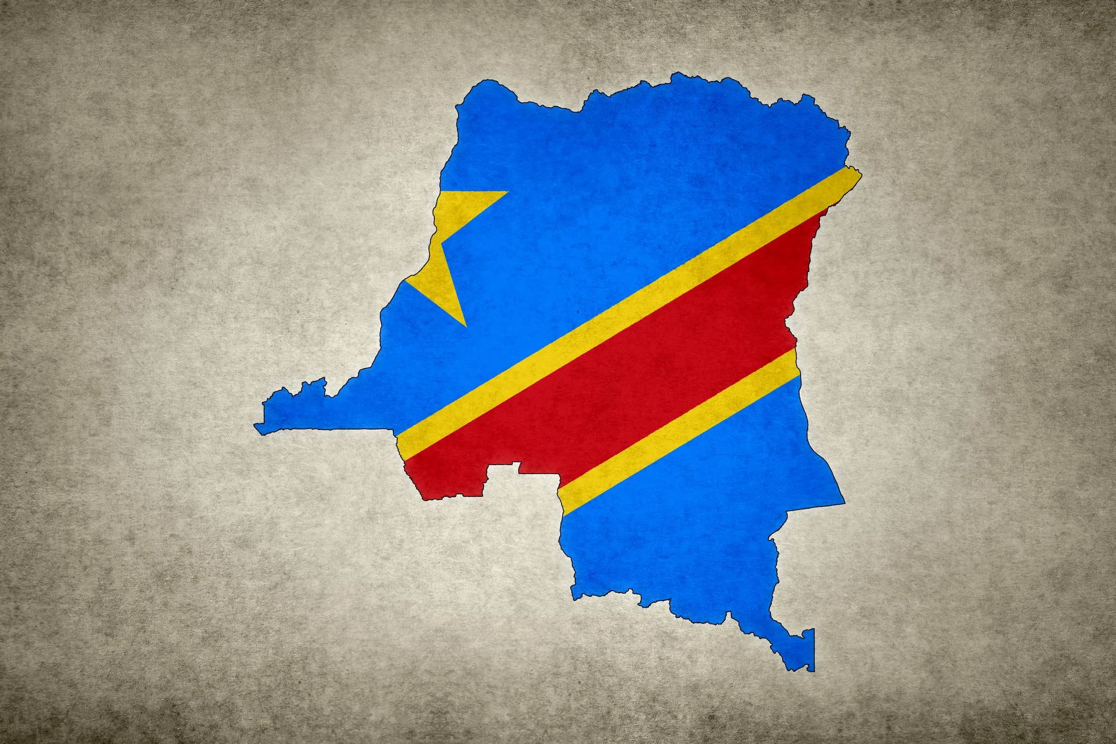 Printed map of the Democratic Republic of Congo for regional market-entry planning