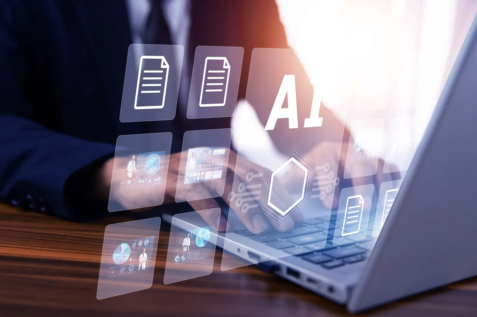AI document management interface, representing a practical company AI policy template