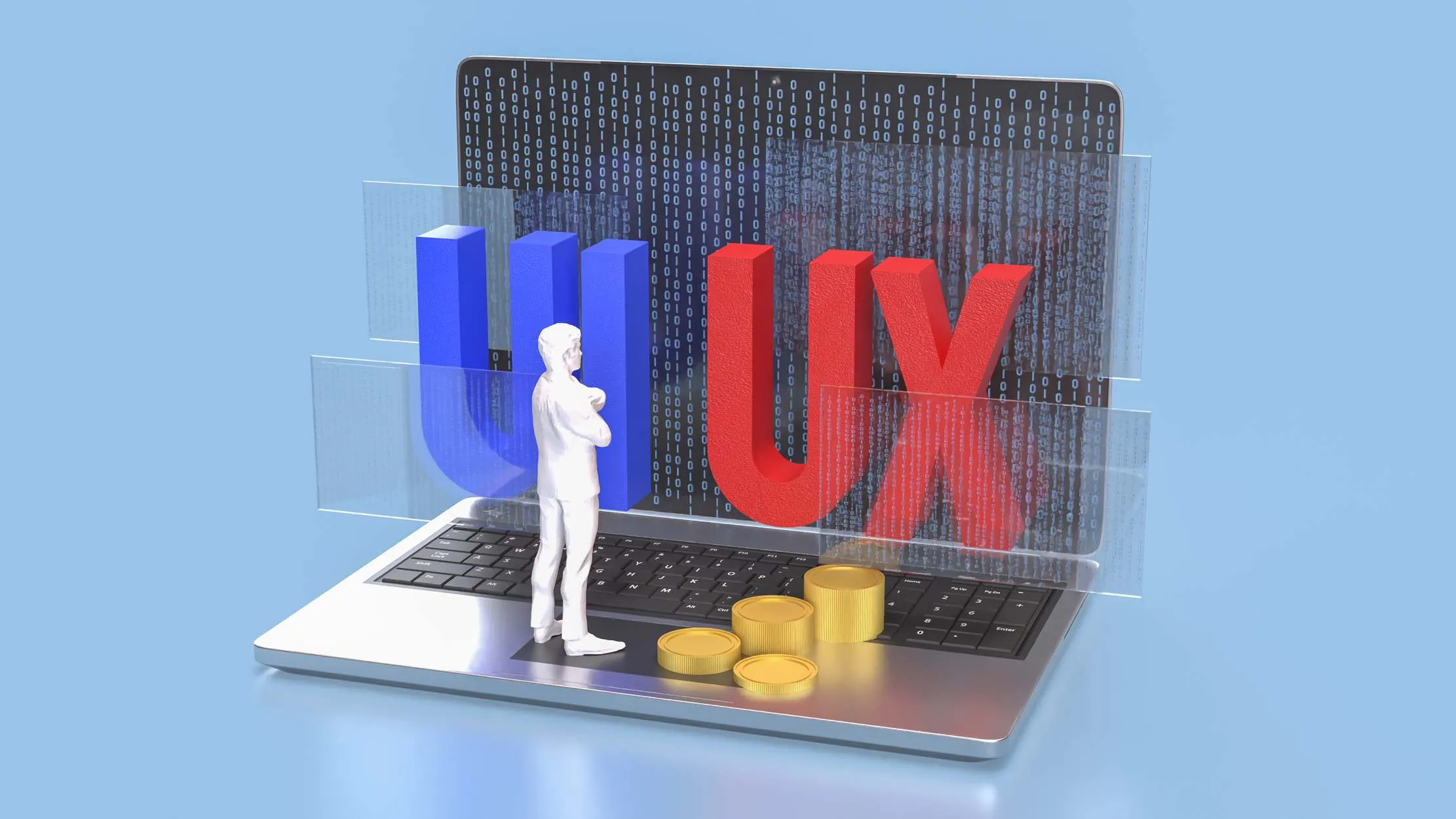 UX notebook and mobile app concept 3D rendering — planning user experience for web and mobile applications