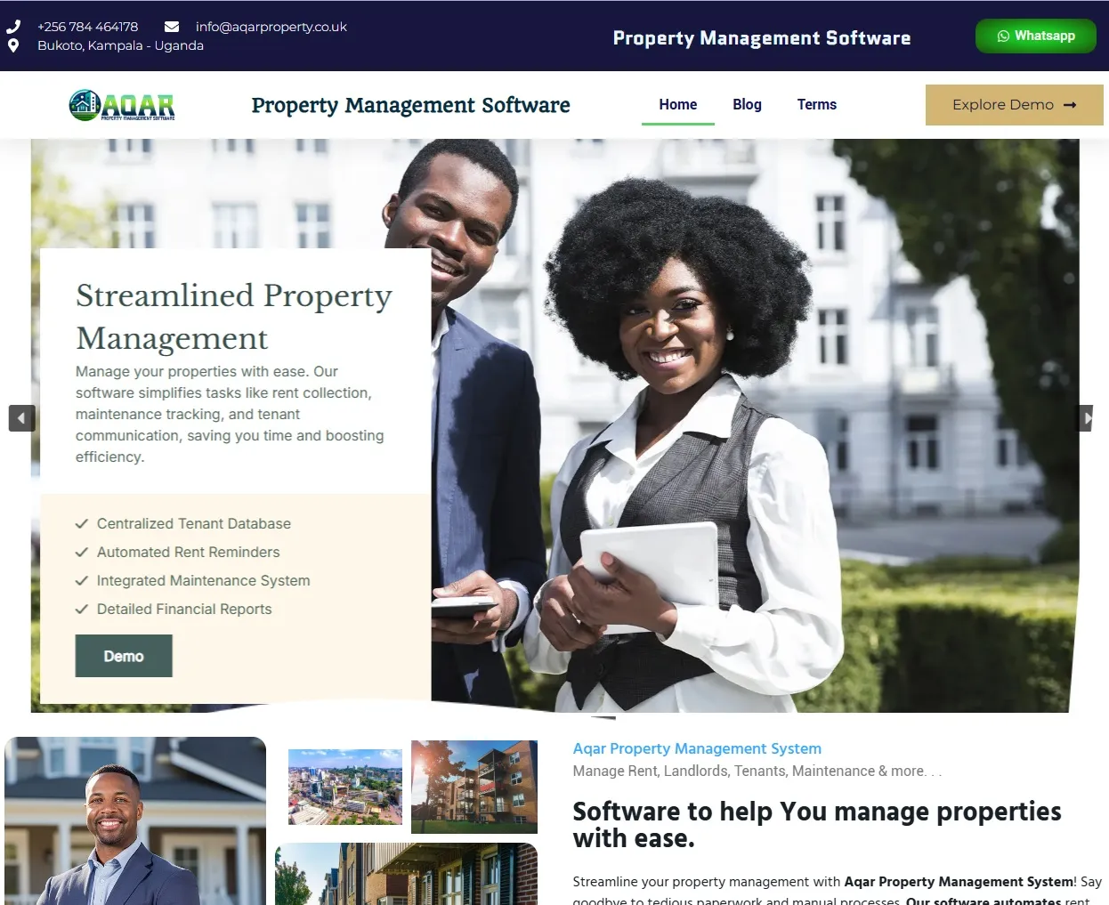 Aqar Property management software website