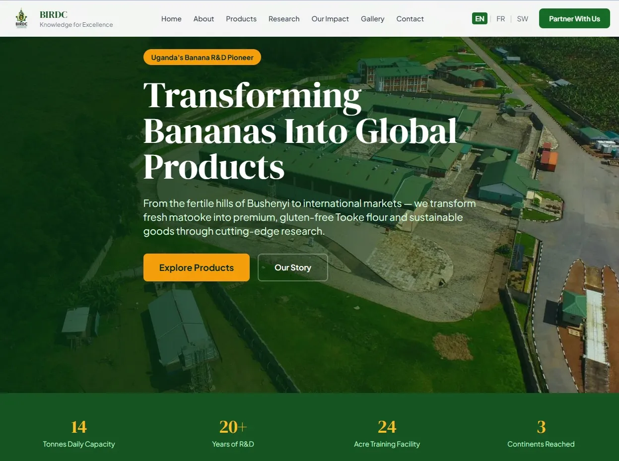BIRDC — Banana Industrial Research and Development Centre website
