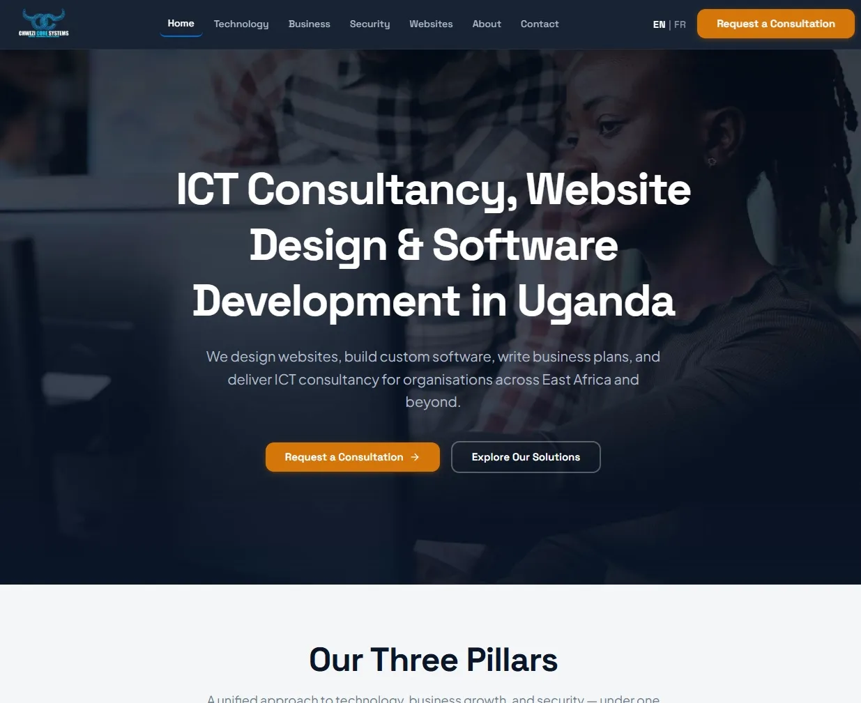 Chwezi Core Systems corporate website