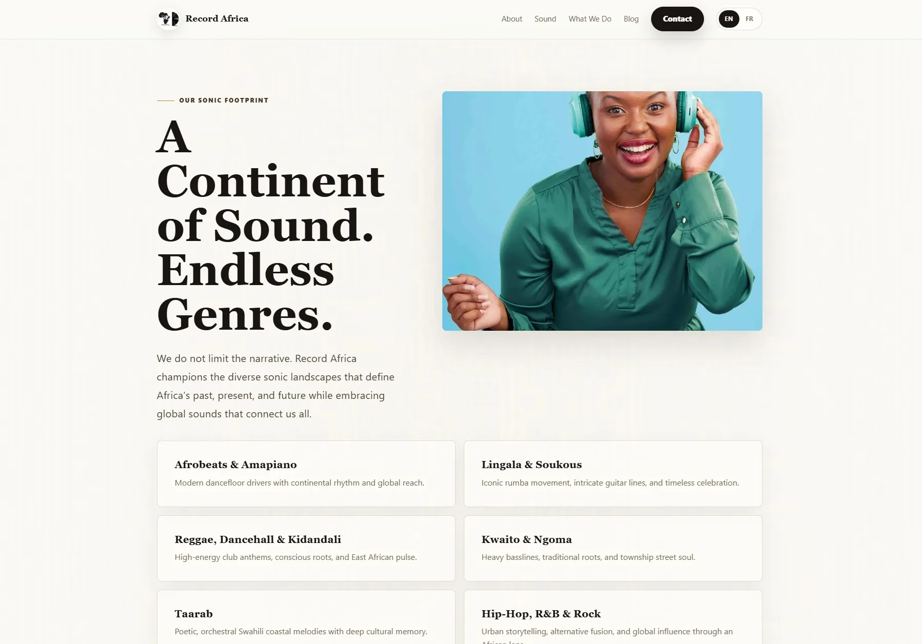 Record Africa music label and cultural platform website